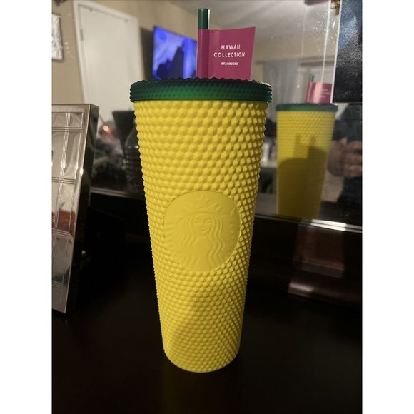 NEW Starbucks Hawaii Collection Studded Yellow Pineapple Tumbler 24oz - Picture 1 of 6